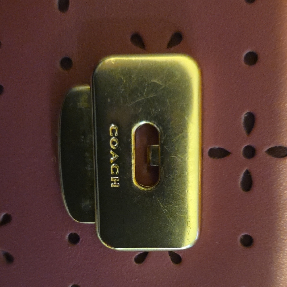Coach Laser Cut Leather Mini Bryn Rose Crossbody Bag - Picture 6 of 9